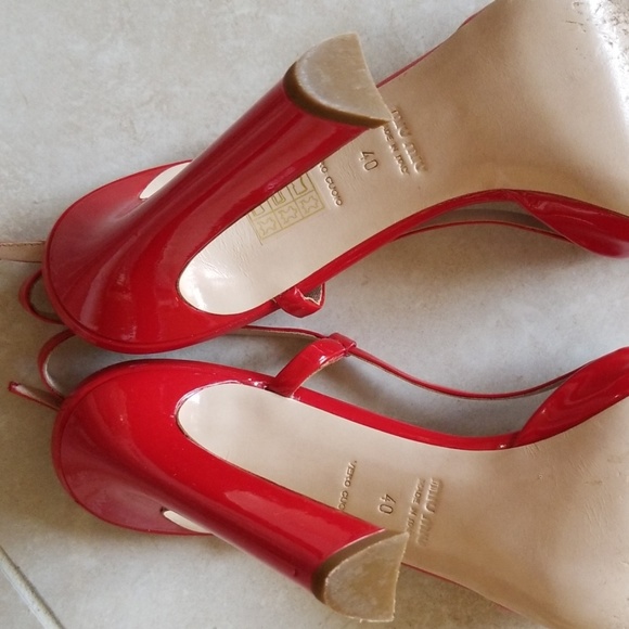 Miu Miu | Shoes | Miu Miu Red High Heel Sandals 4 Euro | Poshmark